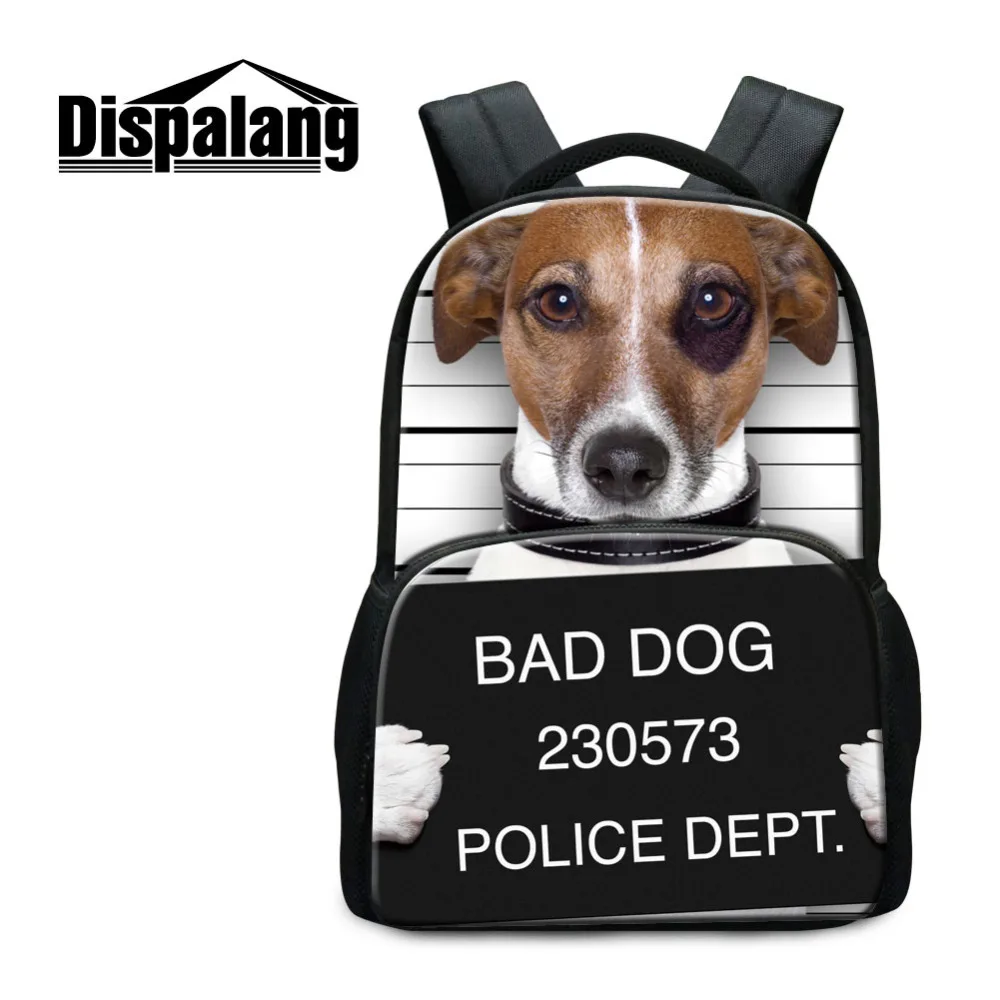 Dispalang мужской рюкзак для ноутбука с принтом животных детские школьные сумки Bad Dog