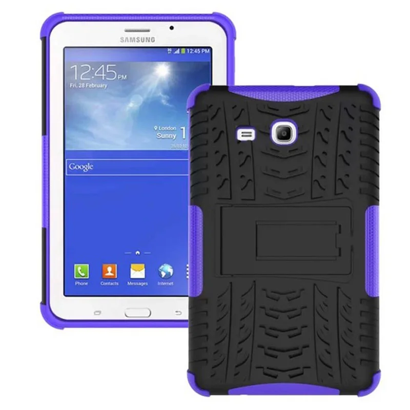 purple Силиконовый чехол для samsung Galaxy Tab 3 Lite 7,0 T110 T111 7,0 дюймов чехол для samsung Tab E Lite 7 SM-T113 T116 Чехол+ пленка+ ручка - Цвет: purple