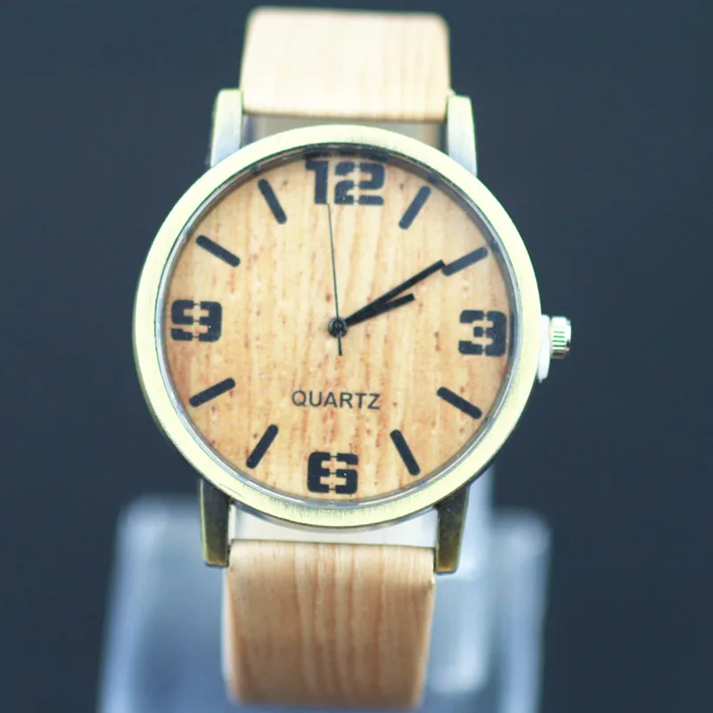 Дропшиппинг Новый Дизайн Винтаж древесины Для мужчин Часы женщин Мода кварцевые