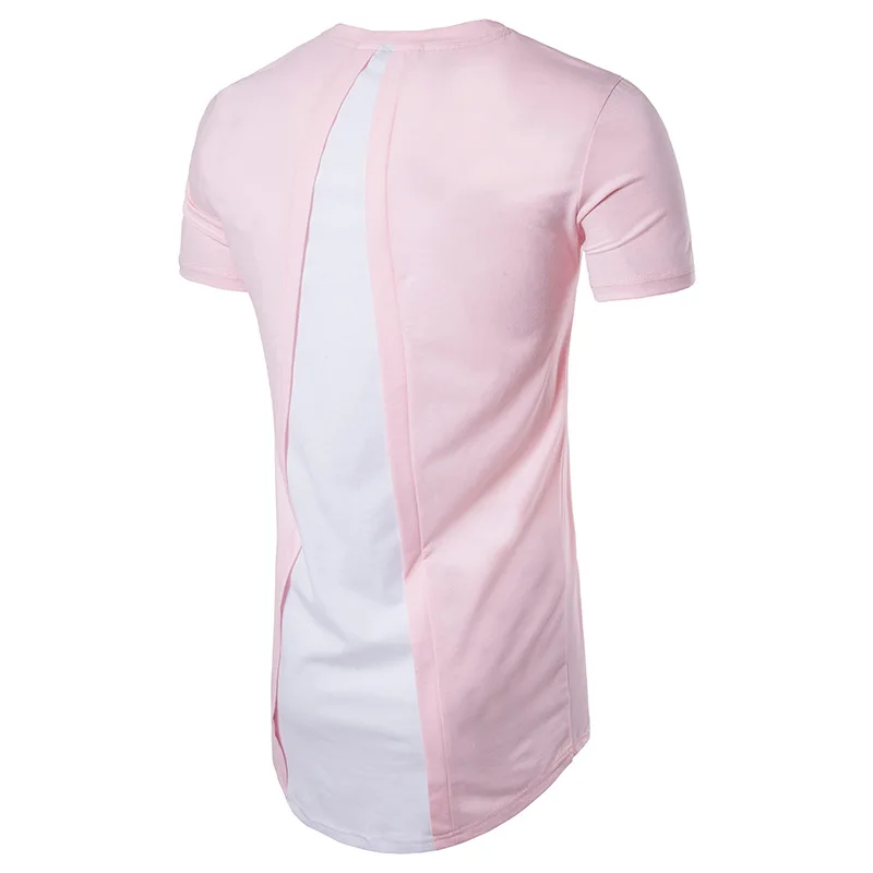 2017 новая мужская мода шоу стильная длинная футболка Асимметричная боковая