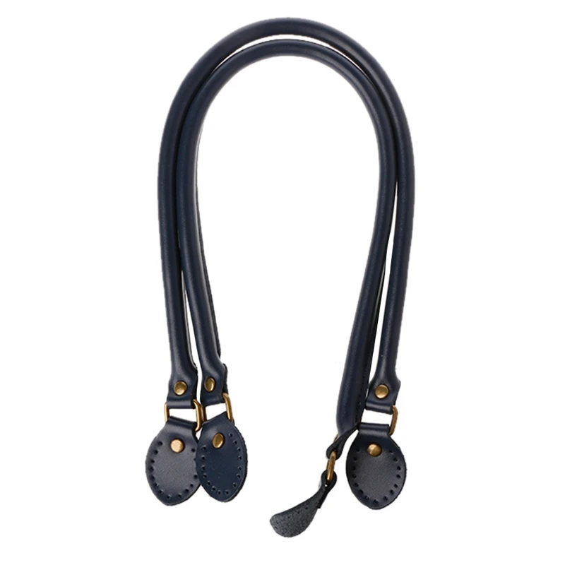 60cm Navy Blue 2 шт. женские сумки на плечо ручки круглые кожаные ручки diy части Сменный ремень для женской сумки 60 см длинные ручки Новая мода KZ0001 - Цвет: 60cm Navy Blue