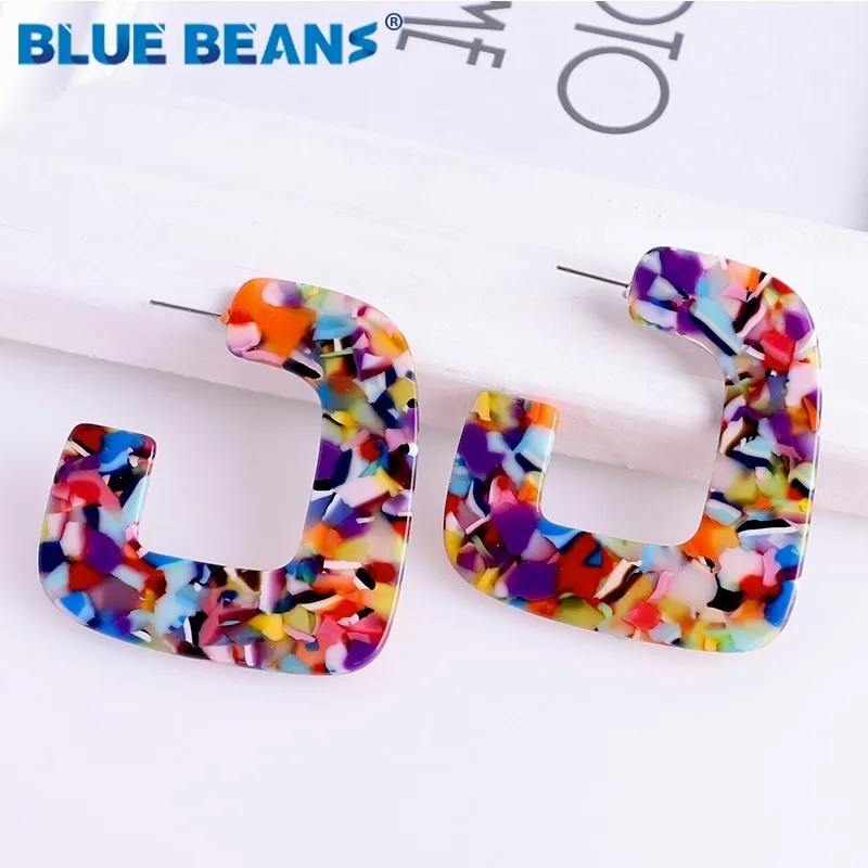 CC серьги акриловые богемные красочные леопардовые для женщин Висячие модные