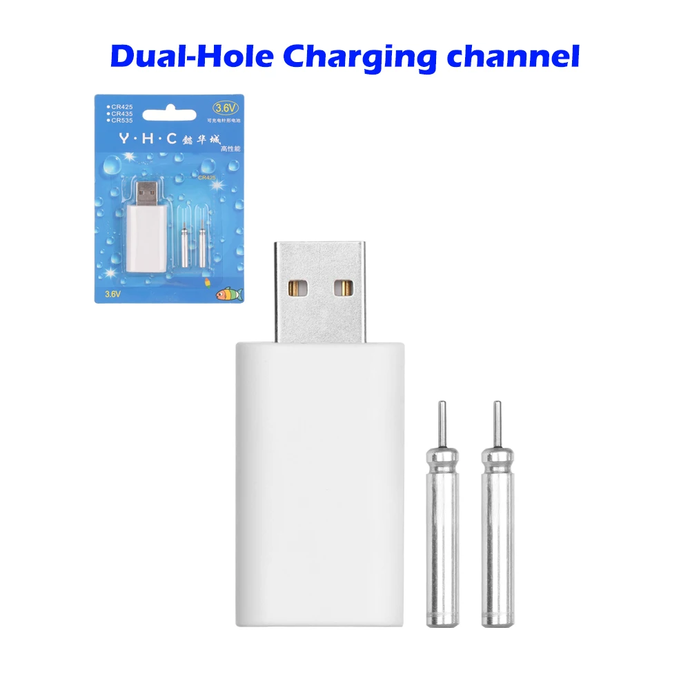Dual-Hole 1 отверстие/2 отверстия Рыбалка поплавок аккумуляторная батарея CR425 USB зарядное устройство для электронных поплавков батареи ночной рыбалки аксессуары - Цвет: Dual-Hole