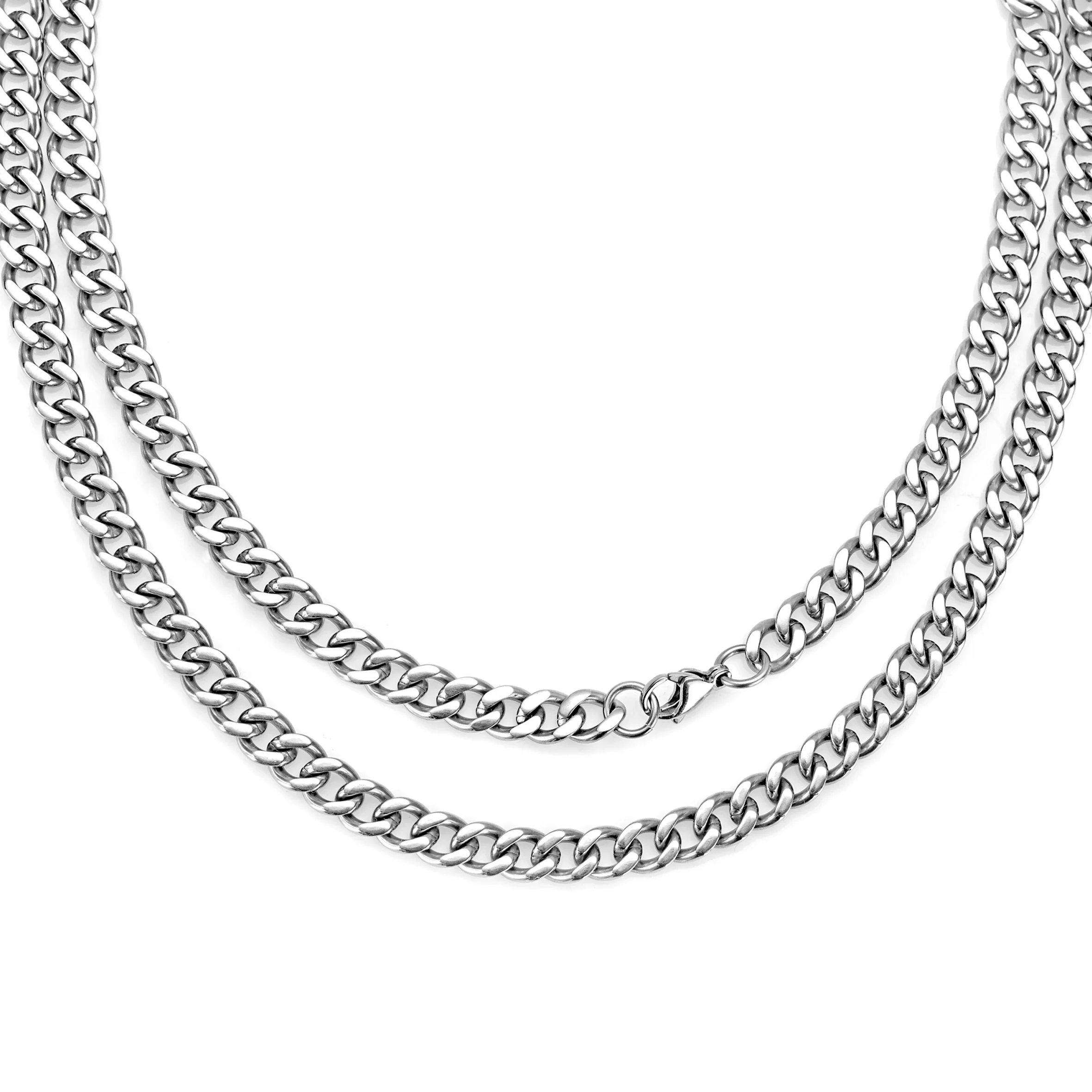 Pure Titanium Curb Chain Necklace for Men Women Hypoallergenic Light Weight Choker Fashion Jewelry |