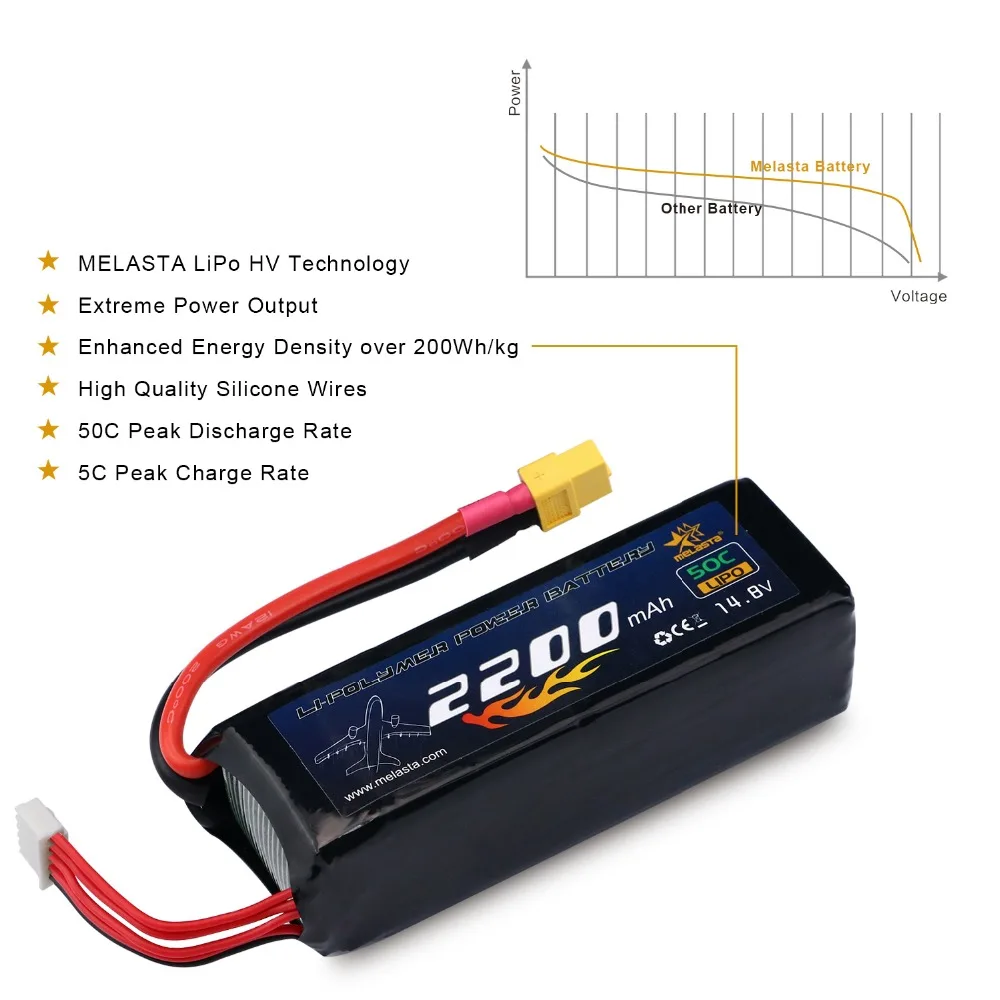 Аккумулятор 14 8 в 2200 мАч 50C RC LiPo гоночный автомобиль с разъемом XT60 для