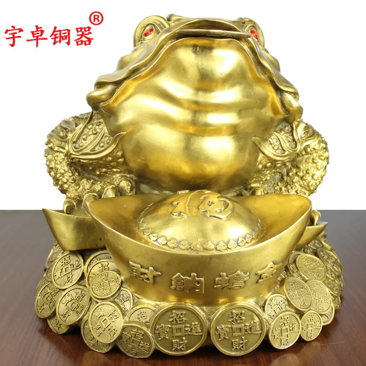 

Yu Zhuo bronze ornaments "three foot gold toad Home Furnishing copper decorationroom Art Statue