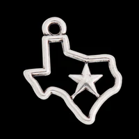 rainxtar fashion alloy hollow america texas state map charms star charms 1520mm 50pcs aac1190