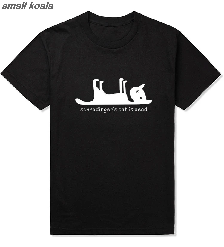 Schrodingers Cat is Dead, забавная Мужская футболка с принтом, наука гик, Теория большого взрыва, Шелдон Купер, TBBT, футболка с принтом - Цвет: black white