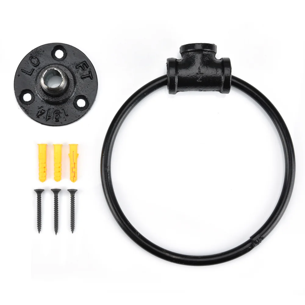 Черное кольцо для полотенец вешалка европейский туалет круговое антикварные