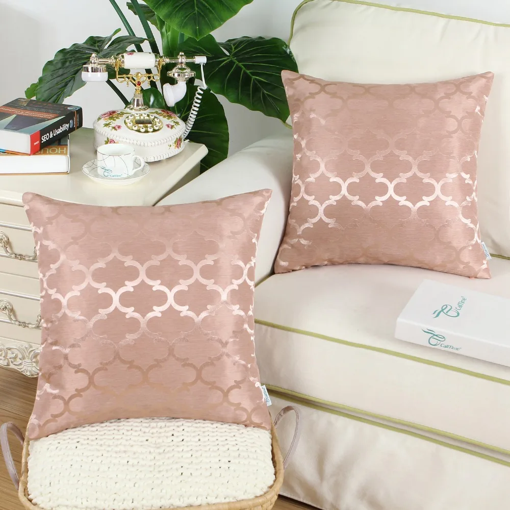2 шт. Чехлы для подушек CaliTime наволочки Quatrefoil Accent геометрический 18 &quotX 18&quot (45 см X 45 см) пыльно