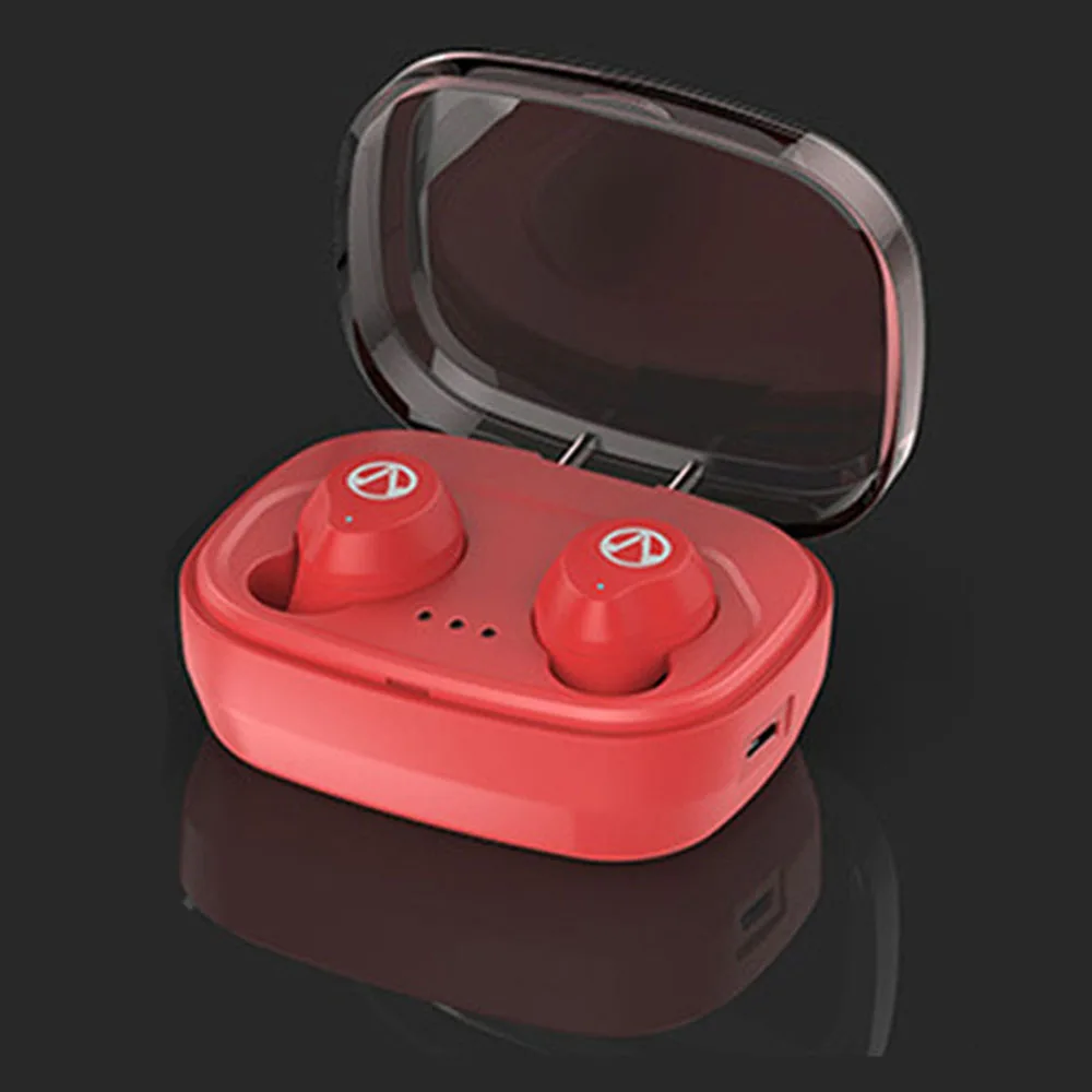 TWS X10 Bluetooth 5,0 наушники IPX7 водонепроницаемые наушники гарнитура стерео музыкальные наушники с микрофоном гарнитура - Цвет: Красный