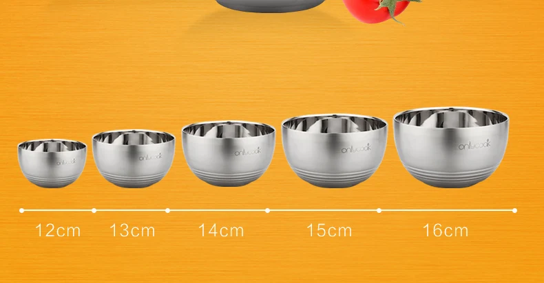 ONLYCOOK миска из нержавеющей стали с двойной изоляцией, миска с защитой от ожогов, увеличивающая Емкость
