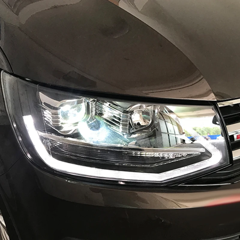 hlxg Car Styling H7 Head Lamp case for Volkswagen Caravelle T6 2017 2018 LED Headlight DRL Lens headlamp Assembly | Автомобили и