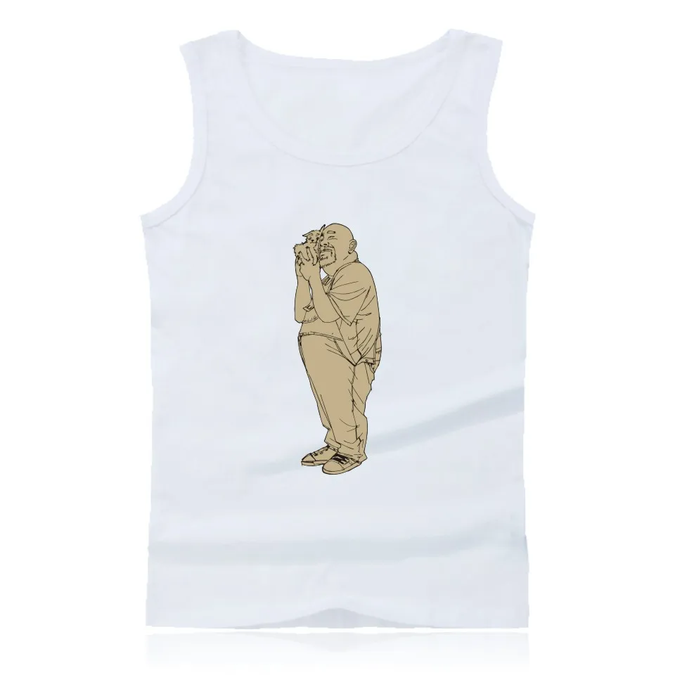 Забавные топы на бретельках с кошкой для отца и мужская рубашка без рукавов