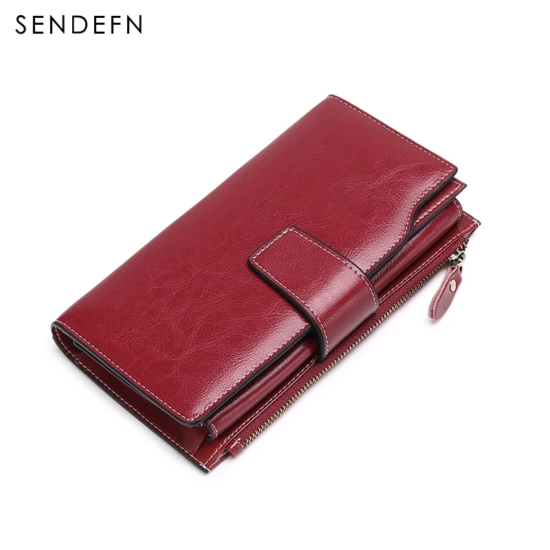 Sendefn Multifunctional Women Leather Wallet Long Style Pochette Zipper Card Holder Phone Pocket Purses | Багаж и сумки