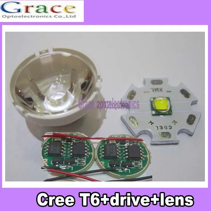 Cree XM L светодиодный T6 белый светильник драйвер 3 7 В объектив с держателем|lens