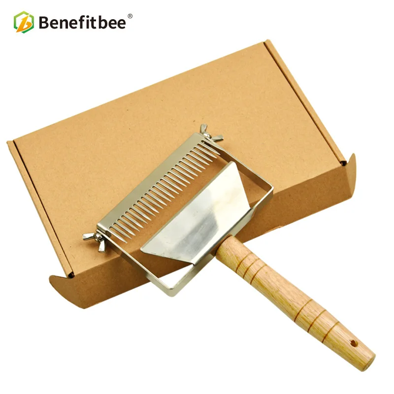 Benefitbee брендовый Регулируемый скребок для пчеловодства инструмент медовый нож из нержавеющей стали медовая расческа инструменты для отжима меда