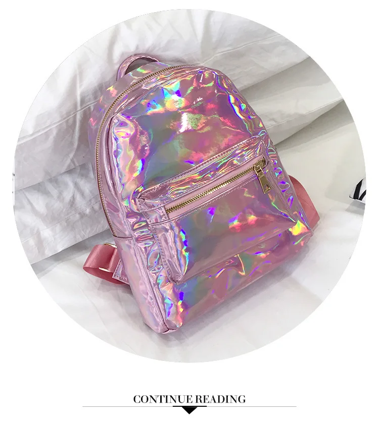 Маленький голографический рюкзак, лазерная голографическая сумка, mochila feminino, серебряный, многоцветный, для начальной школы, кожаный рюкзак, zaino olografico
