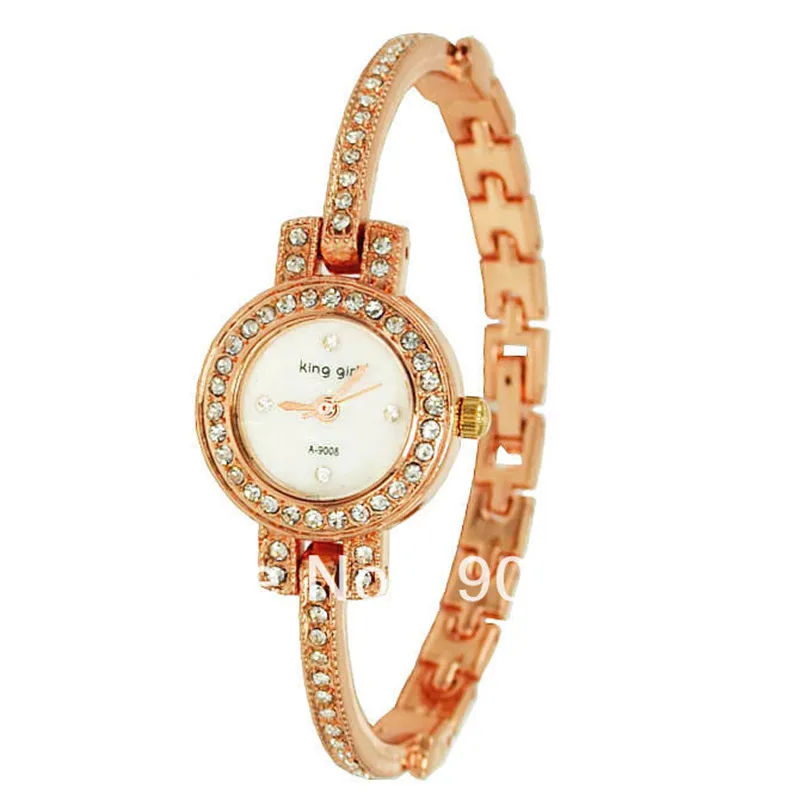 Женские часы с бриллиантом роскошные покрытием из розового золота 18 К украшенные