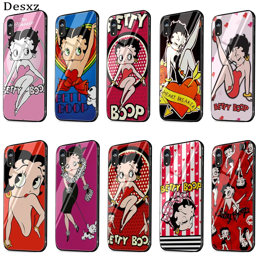 Мобильный телефон стеклянный чехол для iPhone 5 5s SE 6 6s 7 8 Plus X XS Max XR Betty Doll Shell|Бамперы| |