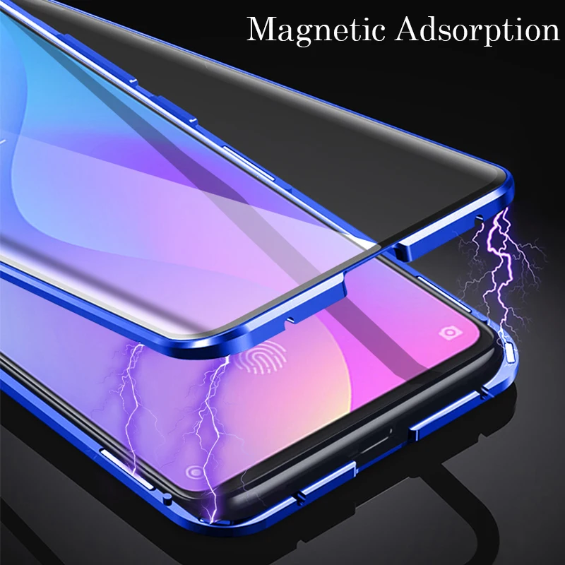 Magnetic Phone Case For Xiaomi 13 12 11 POCO M4 Pro X3 NFC M3 Redmi K50 K20 K40 Note 8 Pro 10 7 MAX3 Metal Bumper Glass Cover