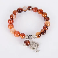 chakra natural stone red vein agates onyx bracelets tree of life bracelet mala beads reiki healing meditation energy bangles