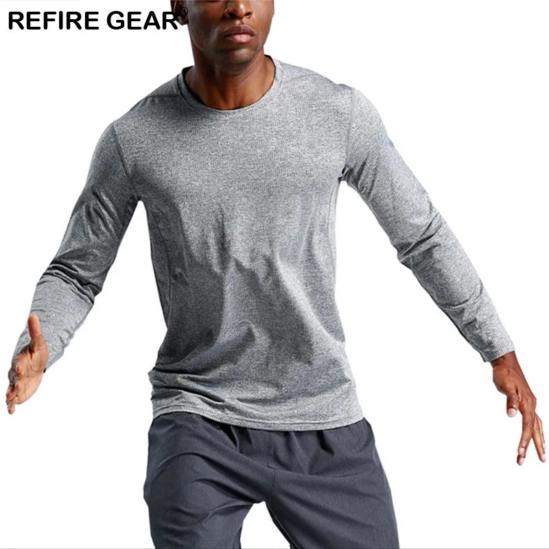 Футболка Refire Gear мужская с длинным рукавом дышащая Спортивная майка для фитнеса и