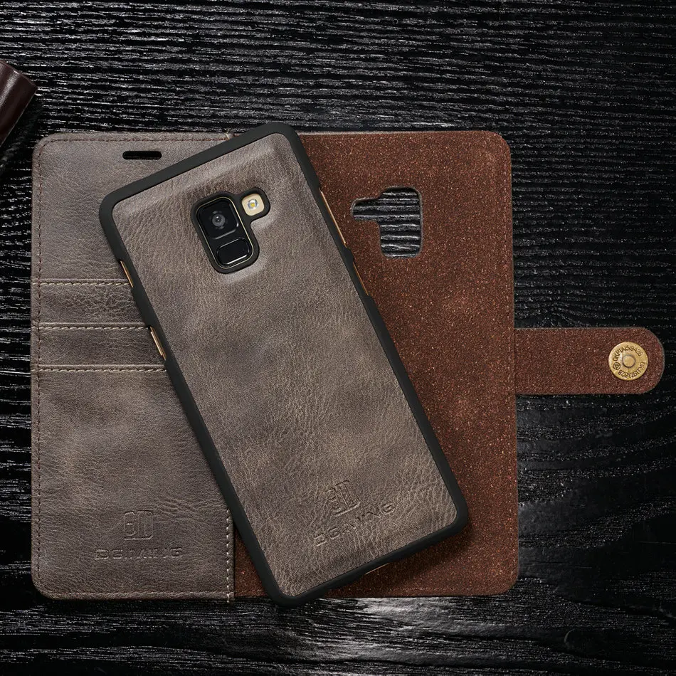 DG. MING Роскошный кожаный чехол 2 в 1 для samsung Galaxy A8, Магнитный съемный держатель для карт, кошелек, чехол для A8 Plus чехол
