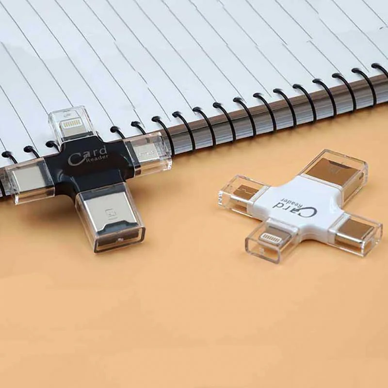 Кардридер 4 в 1 адаптер Micro USB Type C кардридер SD для iPhone / iPad Smart OTG | Компьютеры и офис