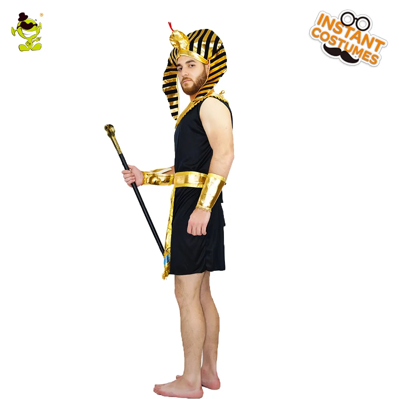 Взрослый Для мужчин золото египетского фараона Хэллоуина вечерние Косплэй для
