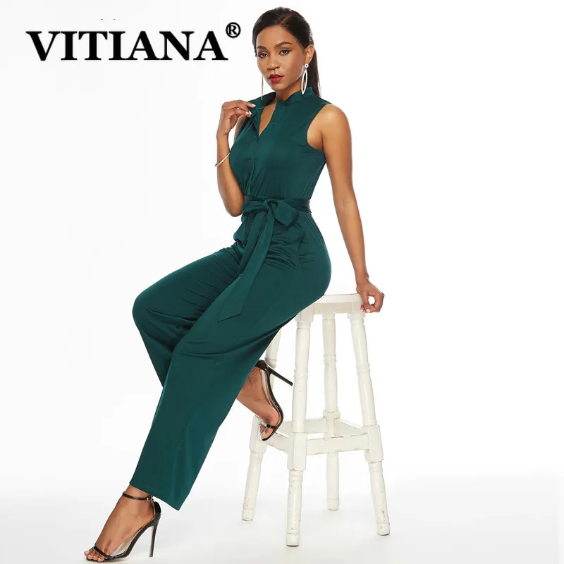 VITIANA женский комбинезон в официальном стиле на лето 2019 женские широкие брюки без