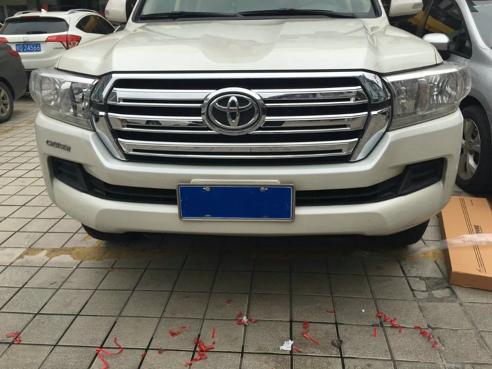 Передняя решетка радиатора из АБС хрома Накладка для Toyota LAND CRUISER 200 2016|grill trim|chrome