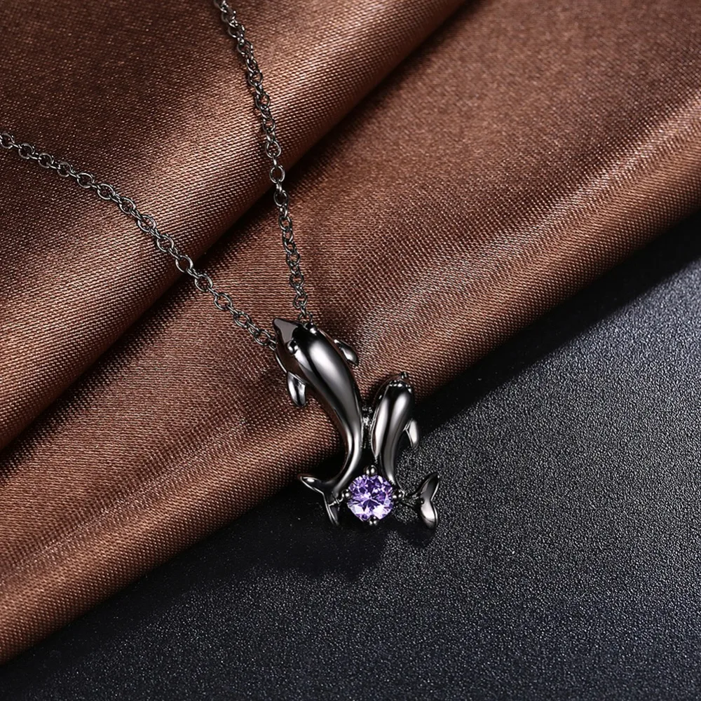 Новое поступление черное оружие с покрытием милая пара дельфинов в форме