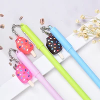 36pcslot cartoon candy color ice cream pendant gel pen students children writing stationery pen office supplies decorations