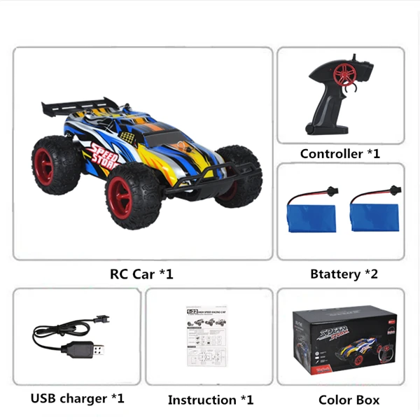 Blue 2B Color Box Радиоуправляемая машинка на радиоуправлении, светодиодные игрушки для детей, для мальчиков, внедорожная машина на дистанционном управлении, автомобиль машины на Qadio, автомобиль 1:22, 2,4G, 2WD - Цвет: Blue 2B Color Box
