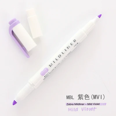 MBL MVI 1PC Japanese stationery zebra Mild liner double headed fluorescent pen hook pen highlighter pen color Mark pen kawaii - Цвет: MBL MVI