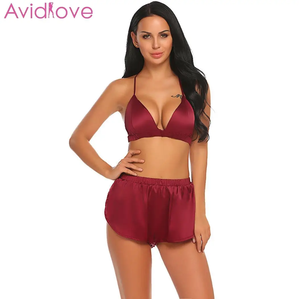 Avidlove Camisola сексуальное женское белье Ночная рубашка пижамы с шортами женский