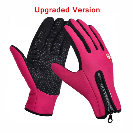 Upgraded Red WEST BIKING Зимние перчатки для велоспорта с сенсорным экраном, спортивные перчатки для рыбалки, пеших прогулок, теплые перчатки унисекс Guantes Ciclismo, велосипедные перчатки - Цвет: Upgraded Red