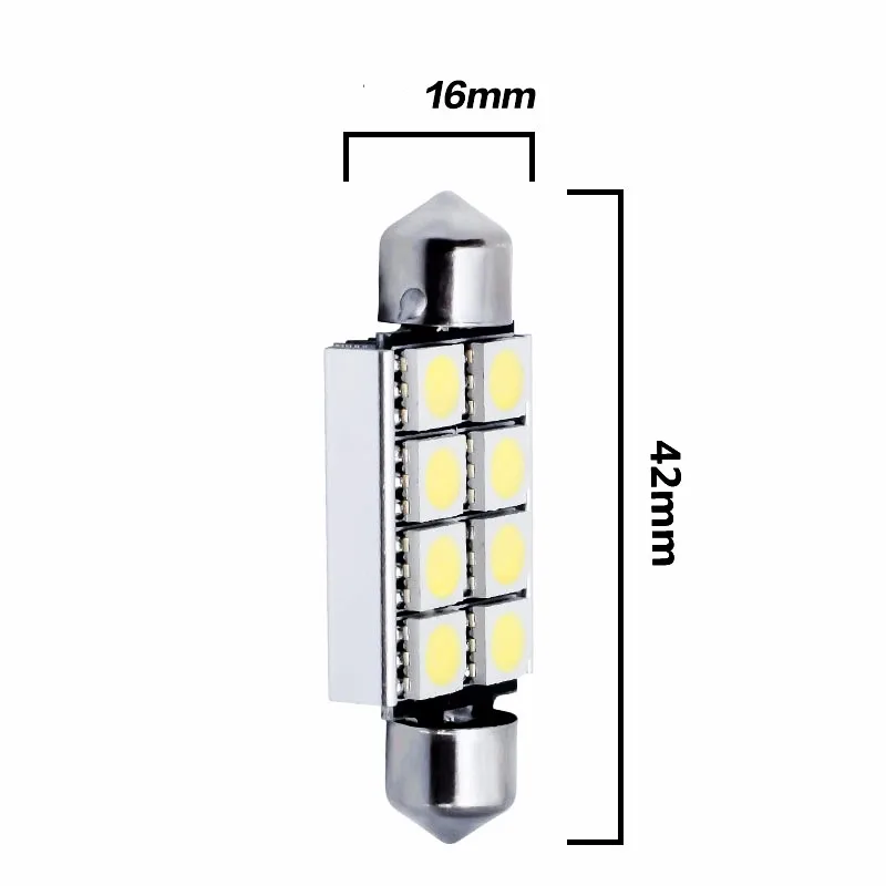 4 шт. 42 мм C5W C10W canbus без ошибок фестон 8 led 5050 smd автомобильный номерной знак светильник авто корпус интерьерная купольная лампа для чтения
