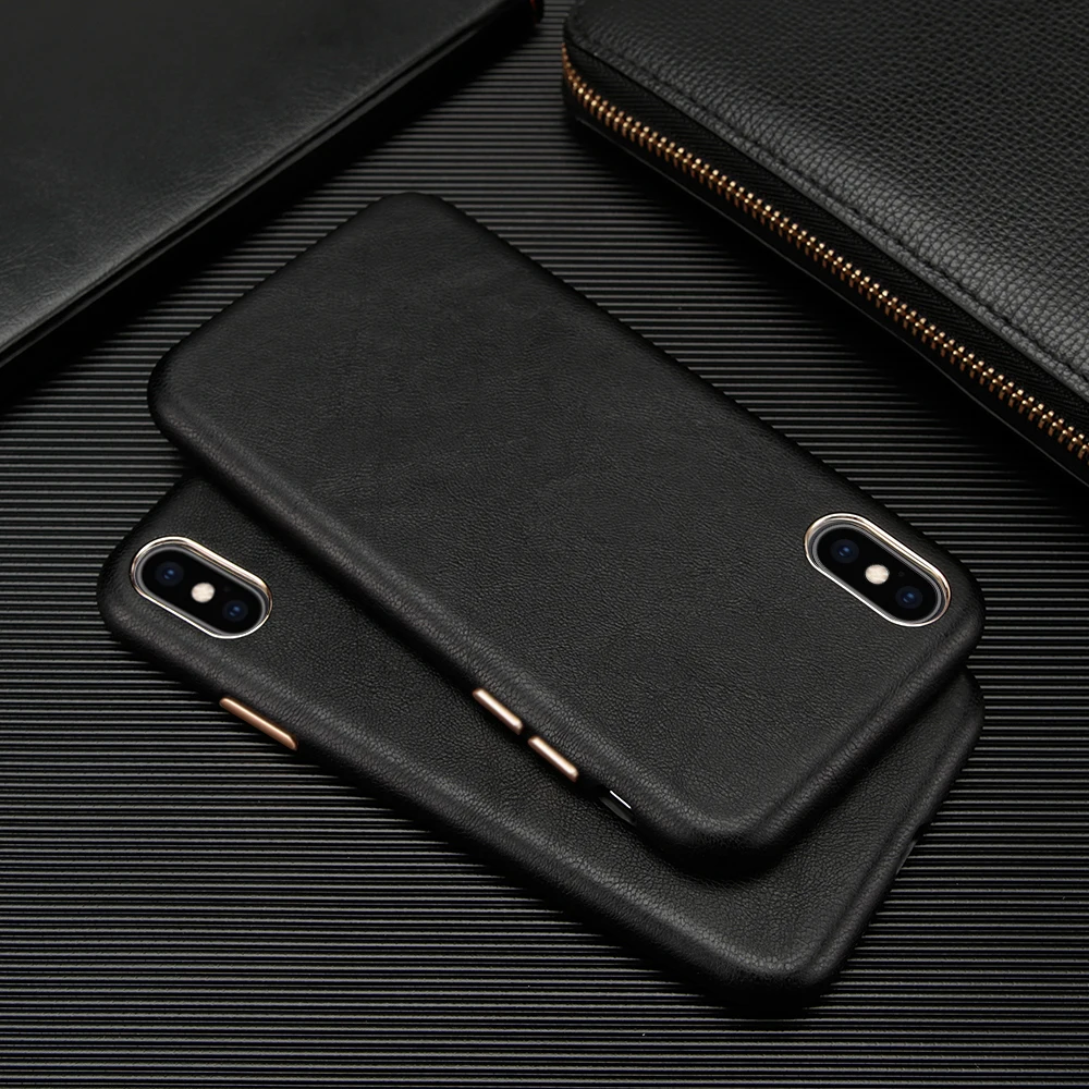 Роскошный деловой кожаный чехол для Iphone Xs Max Xr X Etui, ультра-светильник, мягкий чехол для телефона Iphone 8, 7 Plus, металлическая кнопка