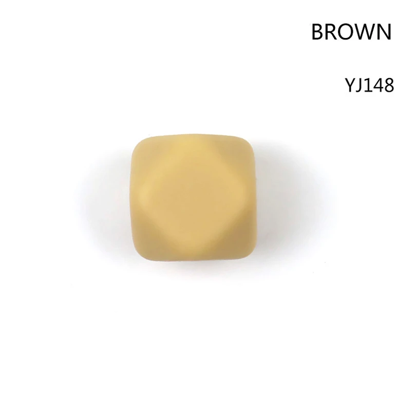 Brown 100pcs 100 шт, шестигранные силиконовые бусины, 14 мм, прорезыватели для зубов, Детские Прорезыватели, кусачки, бусы, ожерелье, соска, цепь, ювелирные изделия, BPA бесплатно, жевательные игрушки - Цвет: Brown 100pcs