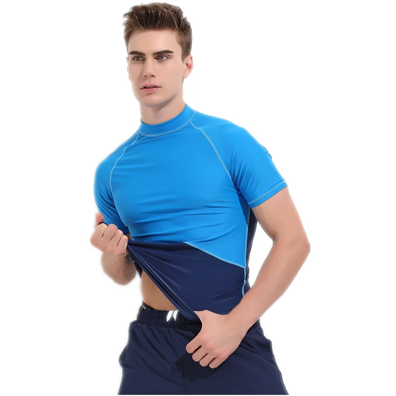 Men Rash Guard Diving Suit Short Sleeve Wetsuit Shirt Mens Quick-dry Surfing Swimwear Tops Anti-UV Windsurf Swimsuit Bodysuit | Спорт и