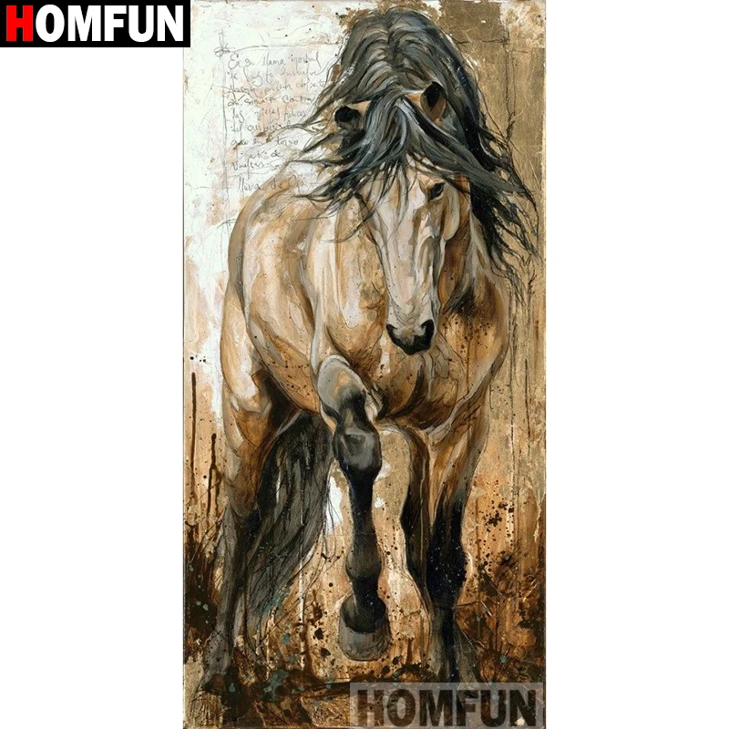 Алмазная живопись HOMFUN Лошадь картина с полными квадратными/круглыми стразами 5D