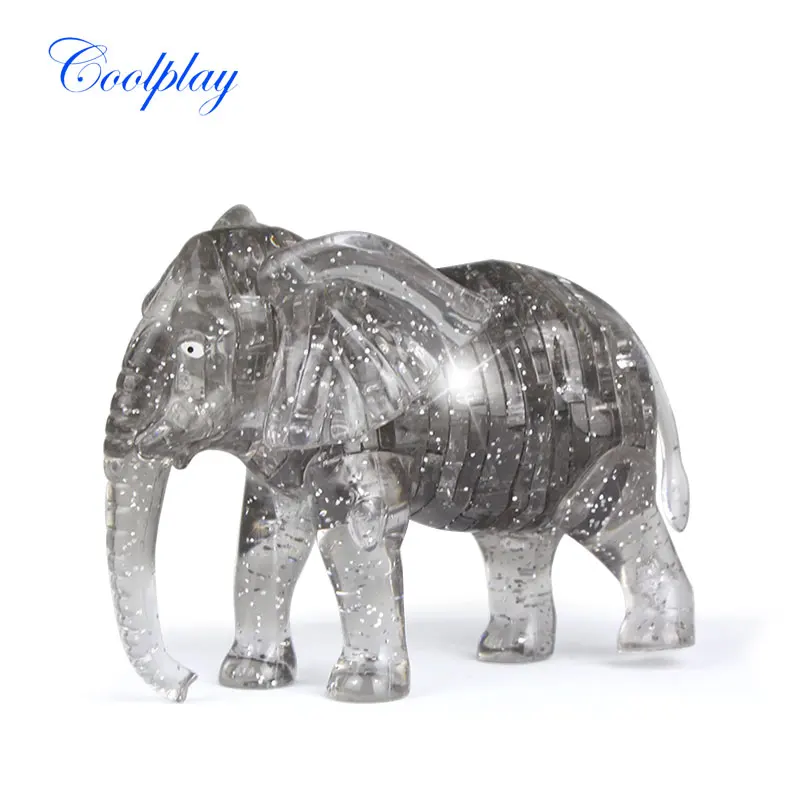 DIY 3D слон пазлы в сборке Хрустальный слон пазлы в сборке модели пазлов игрушки развивающие игрушки для детей}