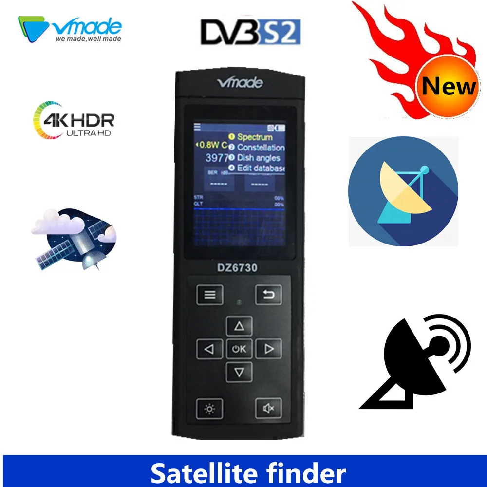 Vmade спутниковый искатель HD DVB S2 цифровой высокой четкости счетчик Satfinder