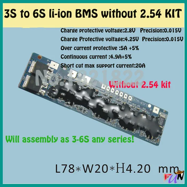 Защитная плата для батарей BMS PCM li ion 2 шт./упаковка от 3 с до 6 Защита аккумулятора