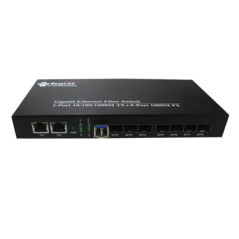 1 25 г 8 волоконных портов + 2 порта rj45 двойной волоконный медиаконвертер sfp модуль