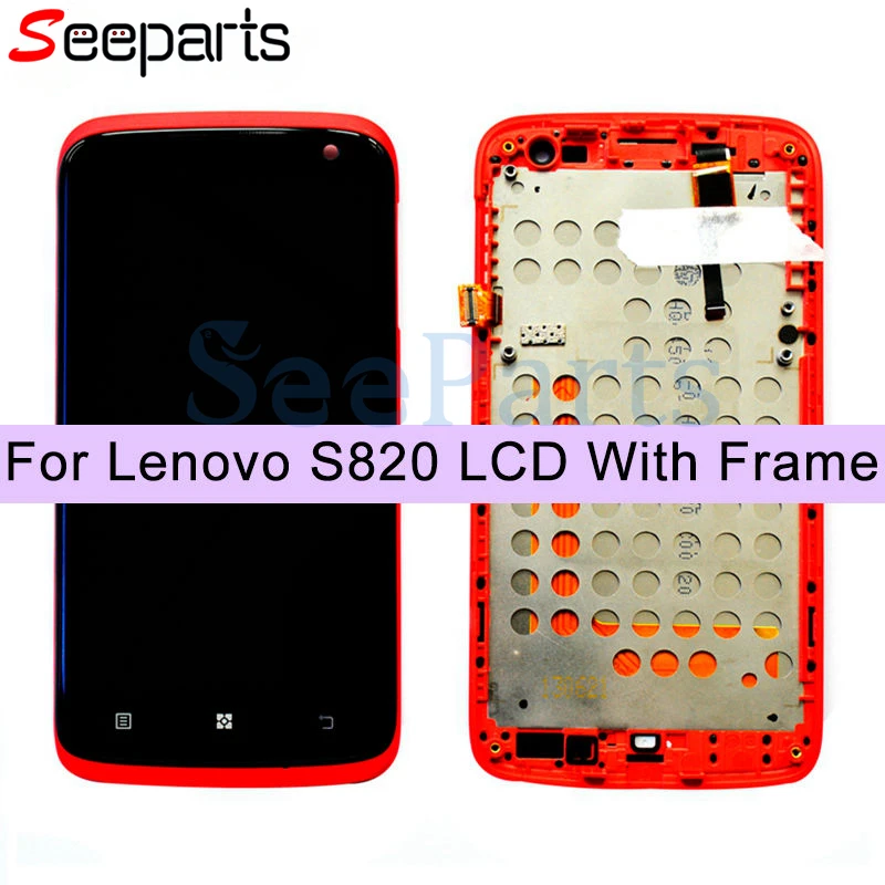 

100% Tested LCD For Lenovo S820 LCD Display Touch Screen Panel Digitizer With Frame Assembly S820 lcd 4.7" Replacement parts
