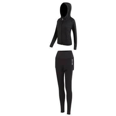 Black jacket trouser 5 шт. Женский фитнес-костюм женский спортивный бюстгальтер одежда Полиэстер Йога набор одежда для бега женские новые женские спортивные наборы - Цвет: Black jacket trouser
