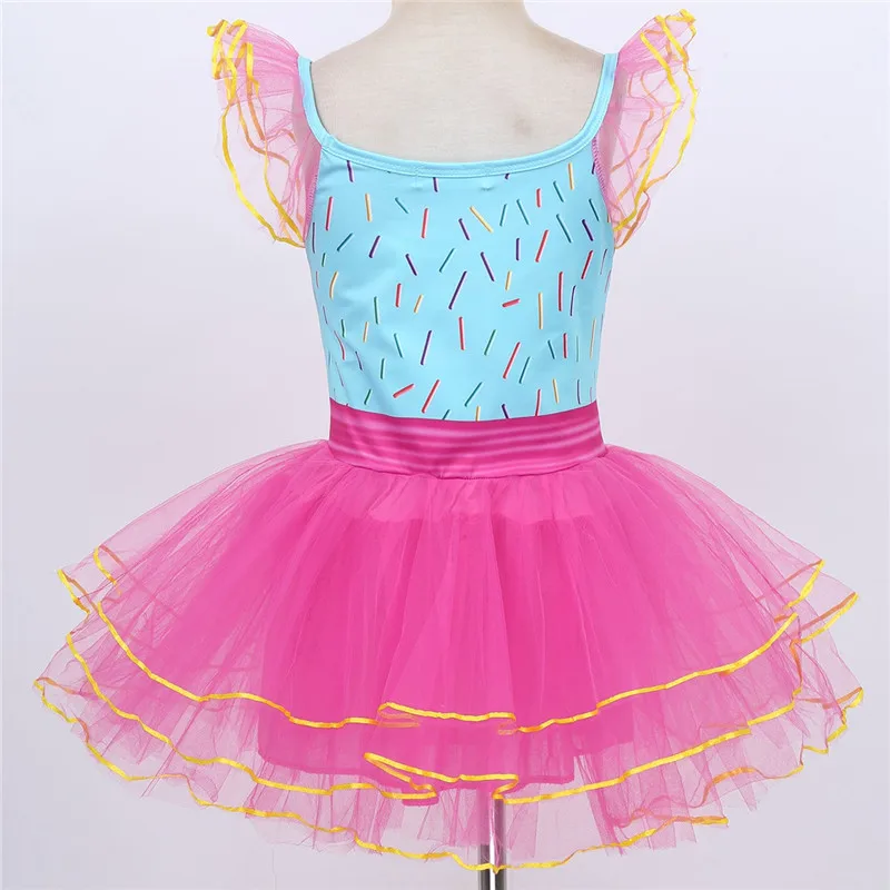 Платье с цветочным узором для девочек детское Сетчатое платье пачка рукавами